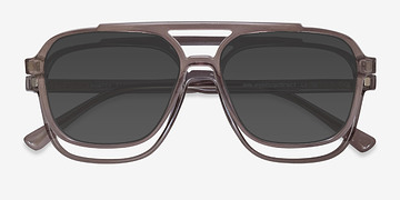 Gris Hooper Clip-On -  Plastique Lunettes de vue