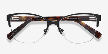 Noir Feline -  Vintage Acetate, Metal Lunettes de vue