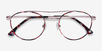Red Tortoise Earhart -  Vintage Métal Lunettes de vue