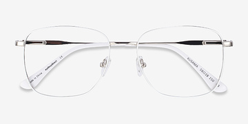 White & Silver Kusama -  Vintage Métal Lunettes de vue