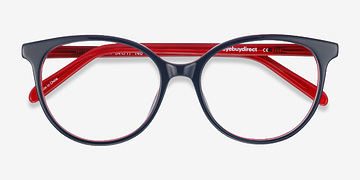 Navy & Red Patriot -  Coloré Acétate Lunettes de vue