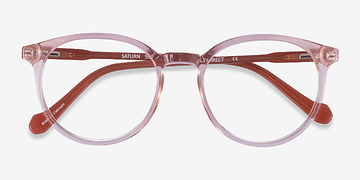 Clear Pink Terracotta Saturn -  Acétate Lunettes de vue