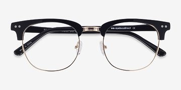 Noir Borderline -  Vintage Acetate, Metal Lunettes de vue