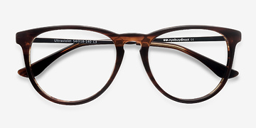 Brown Striped Ultraviolet -  Acetate, Metal Lunettes de vue