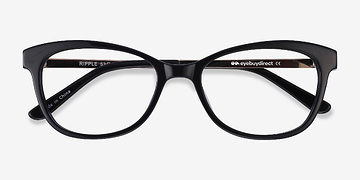 Noir Ripple -  Vintage Acetate, Metal Lunettes de vue