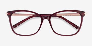Burgundy Ashley -  Coloré Acetate, Metal Lunettes de vue