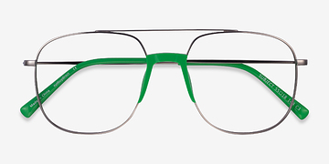 Gunmetal & Green Subject -  Acetate, Metal Lunettes de vue