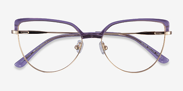 Clear Purple & Gold Dona -  Acetate, Metal Lunettes de vue