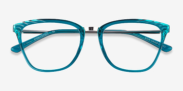 Aqua Silver Azur -  Coloré Métal Lunettes de vue