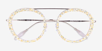 Yellow Floral Plumeria -  Métal Lunettes de vue
