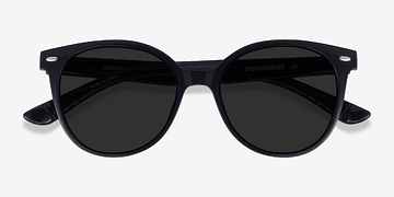 Noir Domino -  Plastique Lunettes de soleil