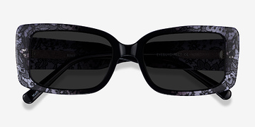 Clear Black Floral Rime -  Acétate Lunettes de soleil