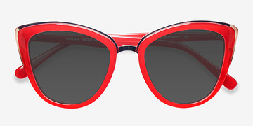 Rouge Cadenza -  Acetate, Metal Lunettes de soleil