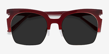 Burgundy Ilsa -  Acetate, Metal Lunettes de soleil